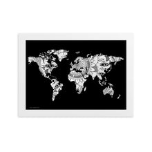 Load image into Gallery viewer, Map of the World Mandala (Black) - Framed Poster
