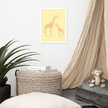 Load image into Gallery viewer, Giraffe - Yellow - Framed Matte Paper Poster
