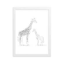 Load image into Gallery viewer, Giraffe - Black Gradient - Framed Matte Paper Poster
