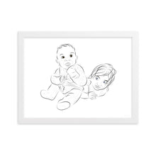 Load image into Gallery viewer, Custom Portrait - Jacob and Eva - Best Friends For Life - Framed
