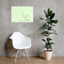 Load image into Gallery viewer, Baby Elephant - Green - Framed Matte Paper Poster
