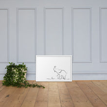 Load image into Gallery viewer, Baby Elephant - White - Framed Matte Paper Poster
