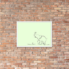 Load image into Gallery viewer, Baby Elephant - Green - Framed Matte Paper Poster
