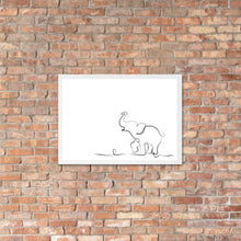 Load image into Gallery viewer, Baby Elephant - White - Framed Matte Paper Poster
