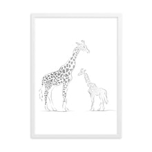 Load image into Gallery viewer, Giraffe - Black Gradient - Framed Matte Paper Poster
