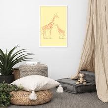 Load image into Gallery viewer, Giraffe - Yellow - Framed Matte Paper Poster
