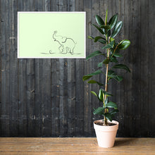 Load image into Gallery viewer, Baby Elephant - Green - Framed Matte Paper Poster
