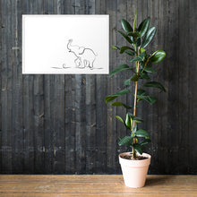 Load image into Gallery viewer, Baby Elephant - White - Framed Matte Paper Poster
