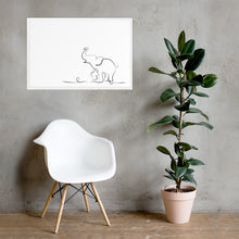 Load image into Gallery viewer, Baby Elephant - White - Framed Matte Paper Poster
