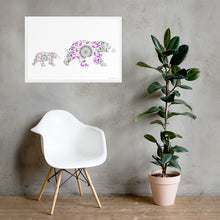 Load image into Gallery viewer, Mandala Polar Bear (Mom and Cub) - Framed Matte Paper Poster
