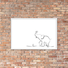 Load image into Gallery viewer, Baby Elephant - White - Framed Matte Paper Poster
