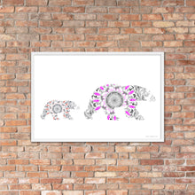 Load image into Gallery viewer, Mandala Polar Bear (Mom and Cub) - Framed Matte Paper Poster
