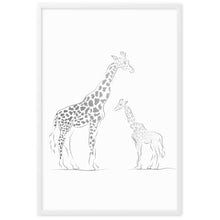 Load image into Gallery viewer, Giraffe - Black Gradient - Framed Matte Paper Poster
