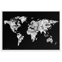 Load image into Gallery viewer, Map of the World Mandala (Black) - Framed Poster
