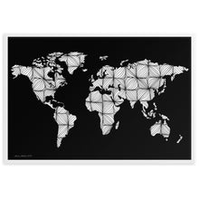 Load image into Gallery viewer, Map of the World Curves (Black) - Framed Poster
