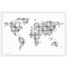 Load image into Gallery viewer, Map of the World Curves (White) - Framed Poster
