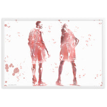 Load image into Gallery viewer, Michael Jordan and Scottie Pippen - Water Colour Splatter - Framed Poster
