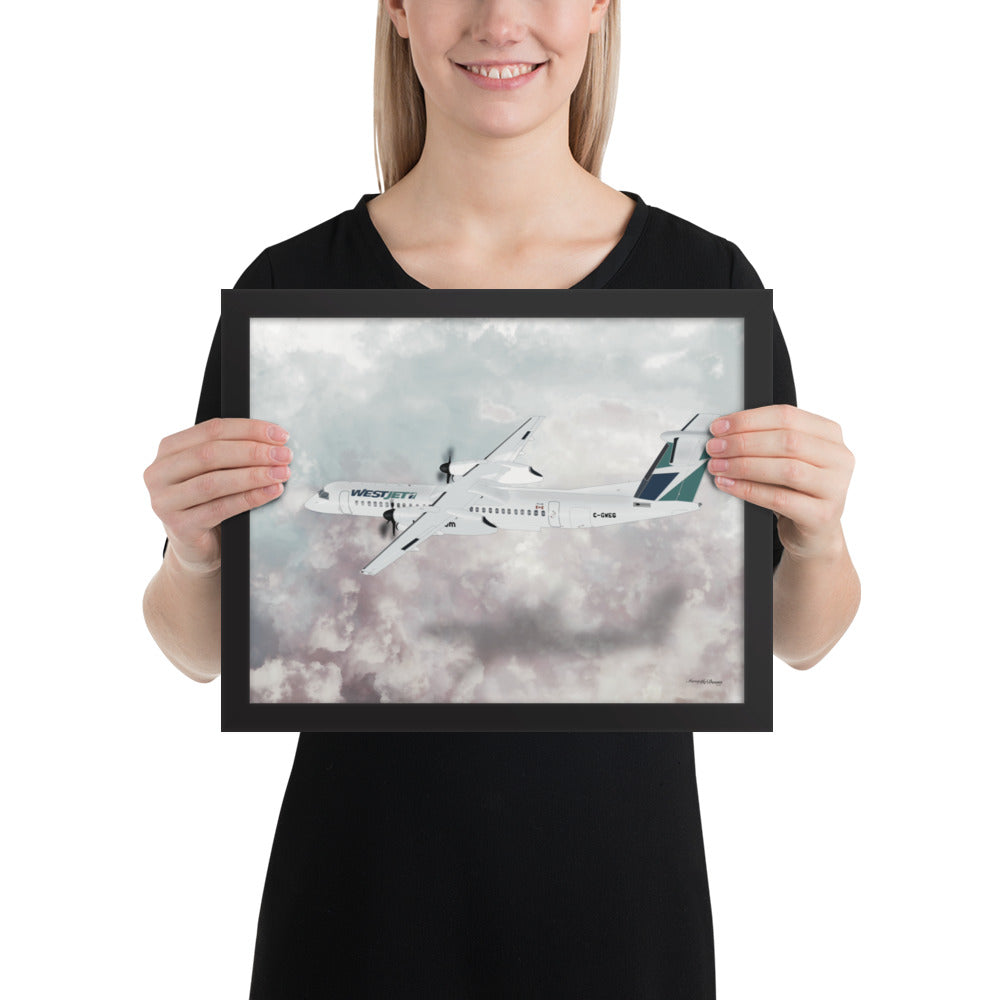 This beautiful WestJet livery Dash 8 Q400 will brighten up any space. Then design appeal would be a great gift for any aviation geek or aviation enthusiast. If you're looking to add a little flair to your room or office? Look no further. Aviation Art, Digital Art, Turbo Prop Aircraft Art.