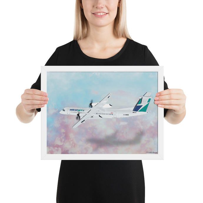 This beautiful WestJet livery Dash 8 Q400 will brighten up any space. Then design appeal would be a great gift for any aviation geek or aviation enthusiast. If you're looking to add a little flair to your room or office? Look no further. Aviation Art, Digital Art, Turbo Prop Aircraft Art.