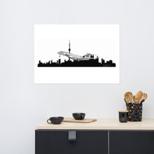 Load image into Gallery viewer, Poster - Global 7500 Flight Test Vehicle #1 - Toronto Cityscape - Black and White
