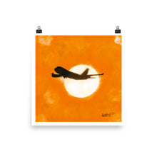 Load image into Gallery viewer, Poster - B747 Flying - Orange Sky (Enhanced Matte Paper)
