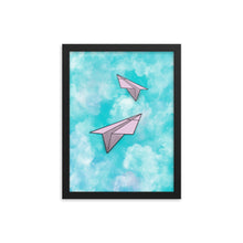 Load image into Gallery viewer, Paper Planes - Pink - Wooden Framed Poster
