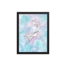 Load image into Gallery viewer, Paper Planes - Freedom with Cotton Candy - Wooden Framed Poster
