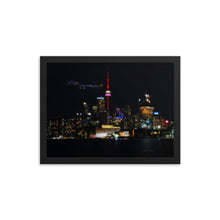 Load image into Gallery viewer, Global 7500 - Coloured At Night Toronto - Luster Paper Framed Poster
