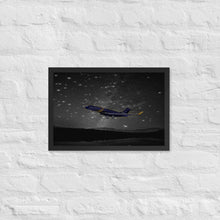 Load image into Gallery viewer, Global 7500 Under The Stars - Coloured On Black And White - Luster Paper Framed Poster
