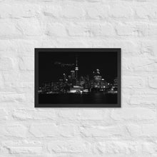 Load image into Gallery viewer, Global 7500 - Black And White At Night Toronto - Luster Paper Framed Poster
