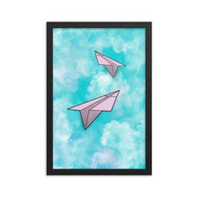 Load image into Gallery viewer, Paper Planes - Pink - Wooden Framed Poster
