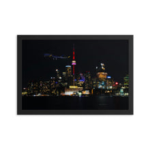 Load image into Gallery viewer, Global 7500 - Coloured At Night Toronto - Luster Paper Framed Poster
