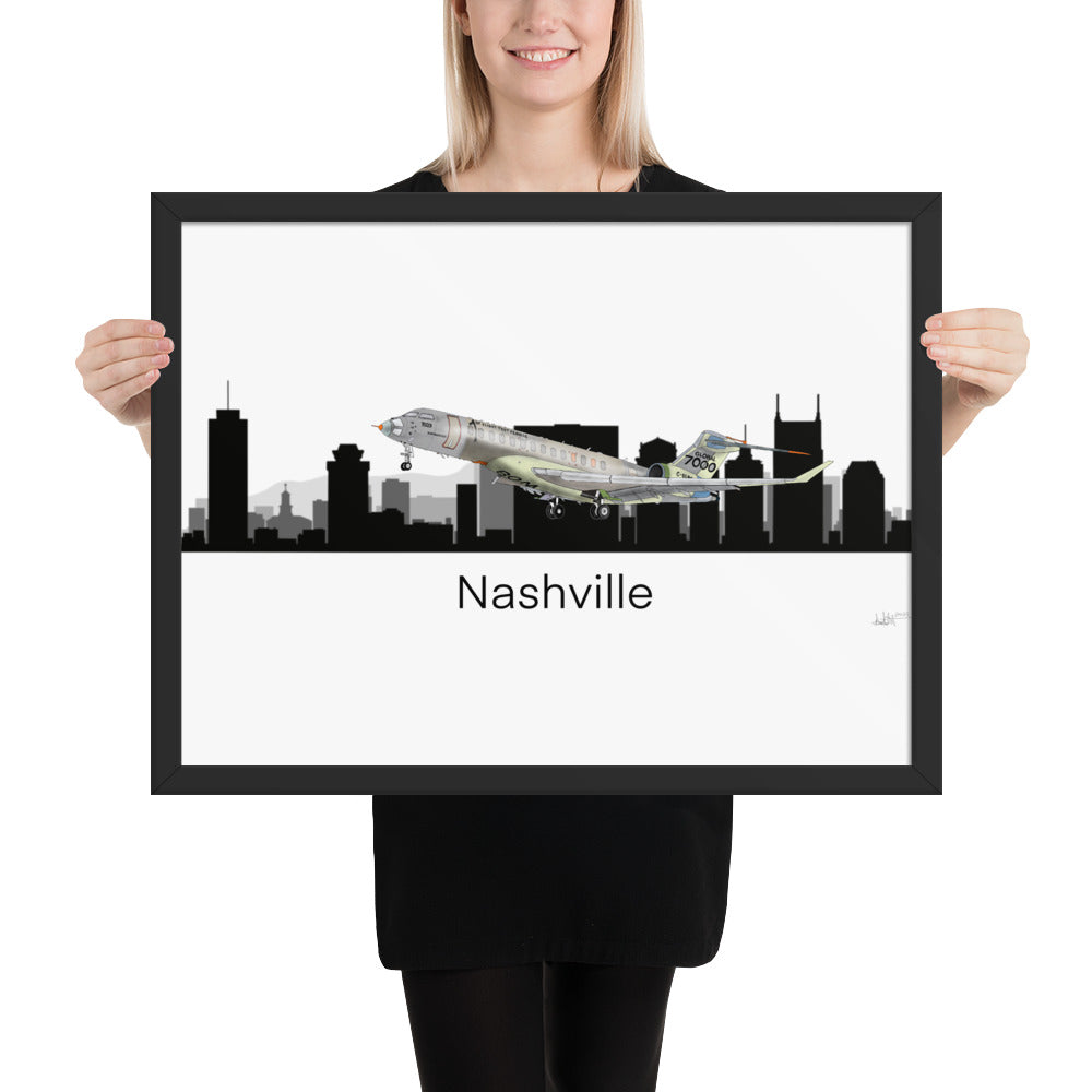 Global 7500 Flight Test Vehicle #1 - Nashville Cityscape - Colour - Luster Paper