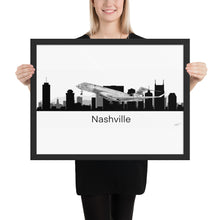 Load image into Gallery viewer, Global 7500 Flight Test Vehicle #1 - Nashville Cityscape - Black and White - Luster Paper
