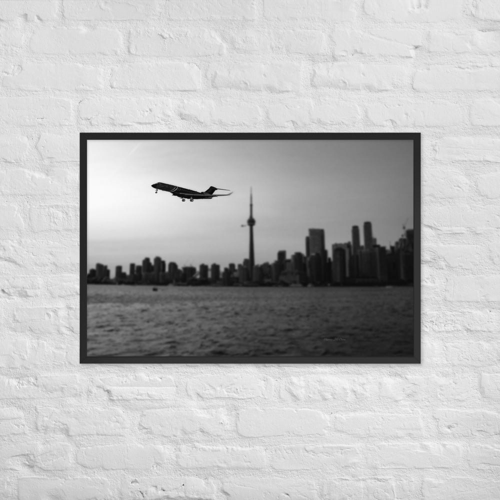 Global 7500 - Black And White Sunset Toronto - Luster Paper (24X36 Custom Size)