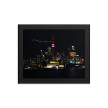 Load image into Gallery viewer, Global 7500 - Coloured At Night Toronto - Luster Paper Framed Poster
