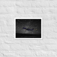 Load image into Gallery viewer, Global 7500 Under The Stars - Coloured On Black And White - Luster Paper Framed Poster
