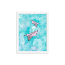 Load image into Gallery viewer, Paper Planes - Pink - Wooden Framed Poster
