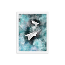 Load image into Gallery viewer, Paper Planes - Stormy Blue - Wooden Framed Poster
