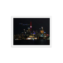 Load image into Gallery viewer, Global 7500 - Coloured At Night Toronto - Luster Paper Framed Poster
