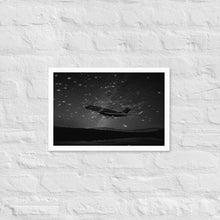 Load image into Gallery viewer, Global 7500 Under The Stars - Black And White - Framed Luster Paper Poster
