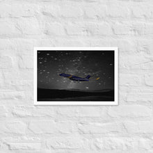 Load image into Gallery viewer, Global 7500 Under The Stars - Coloured On Black And White - Luster Paper Framed Poster
