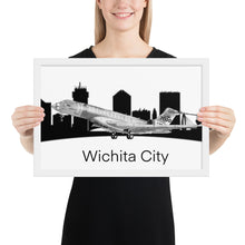 Load image into Gallery viewer, Global 7500 Flight Test Vehicle #1 - Wichita Cityscape - Black and White - Luster Paper
