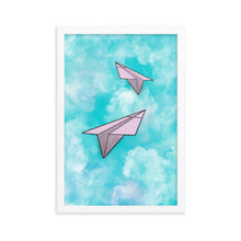 Load image into Gallery viewer, Paper Planes - Pink - Wooden Framed Poster
