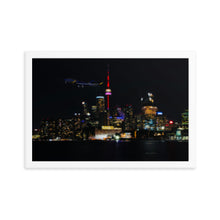 Load image into Gallery viewer, Global 7500 - Coloured At Night Toronto - Luster Paper Framed Poster
