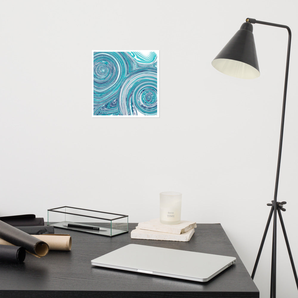 Blue Swirls - Frameless Poster