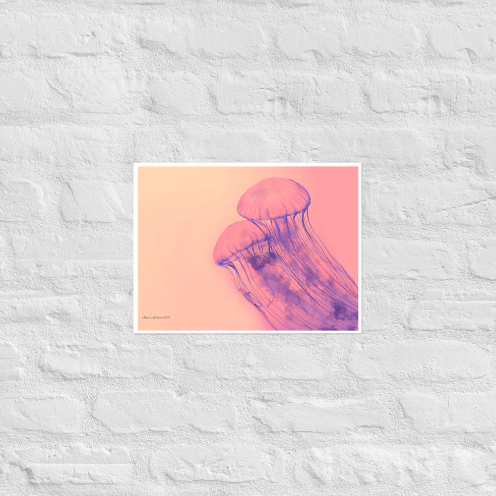 Pink Jellyfish - Frameless Poster