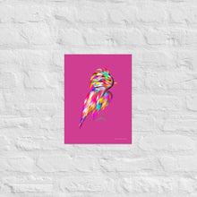 Load image into Gallery viewer, Colourful Feathers - Frameless Poster (Pink Background)
