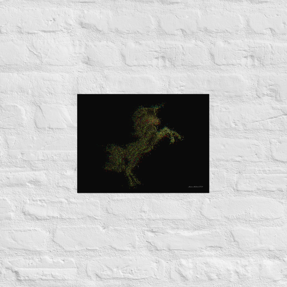 Glitch - Unicorn - Frameless Poster