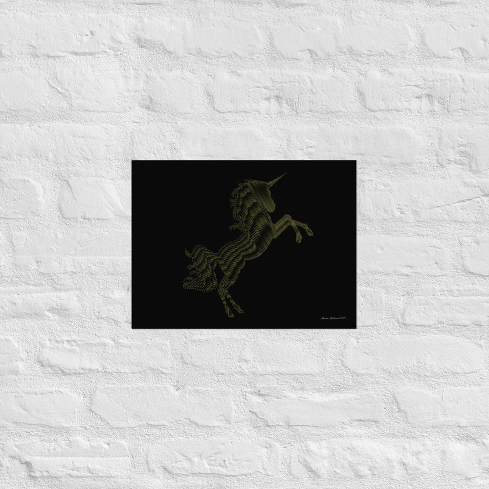 Golden - Unicorn - Frameless Poster